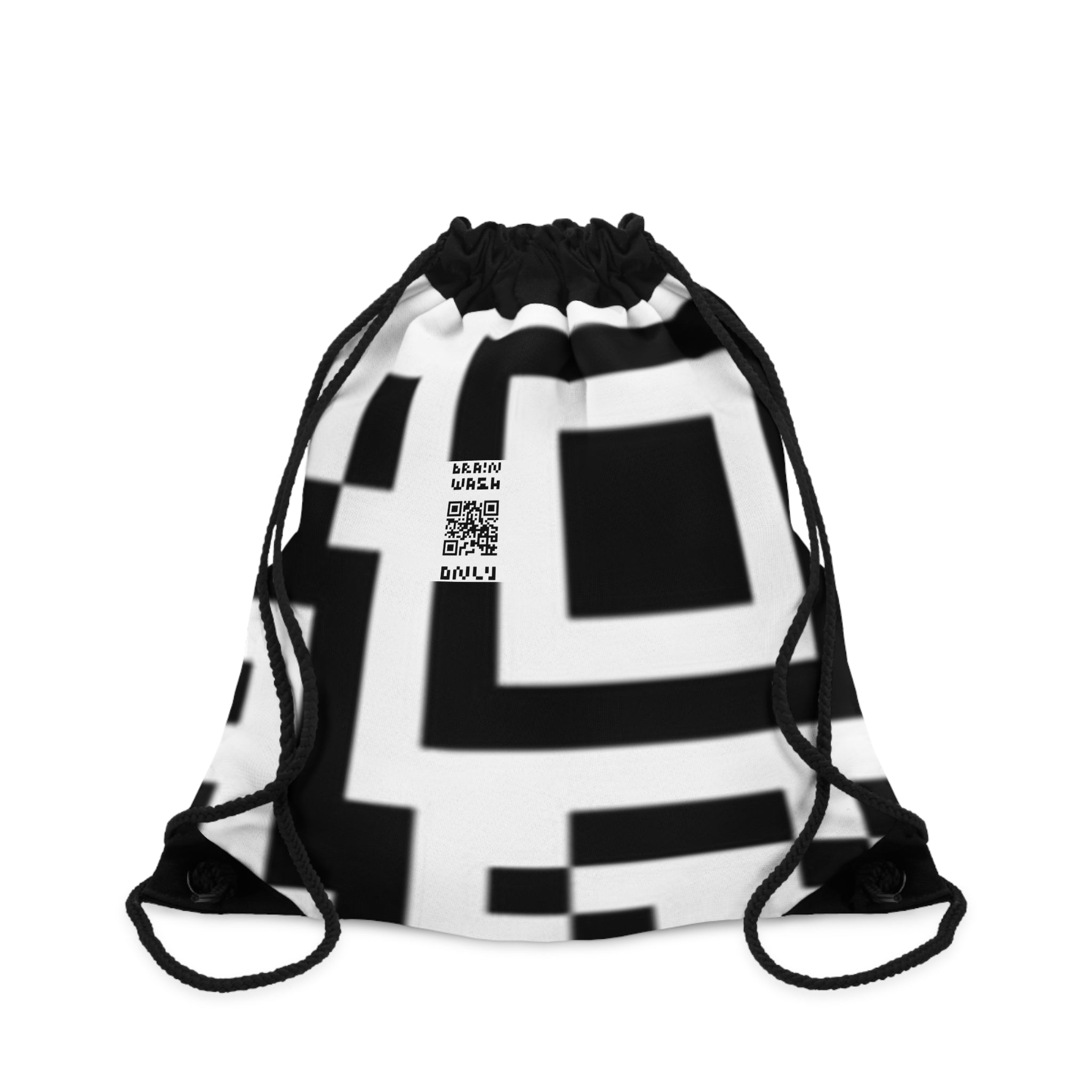 QR Print Drawstring Bag
