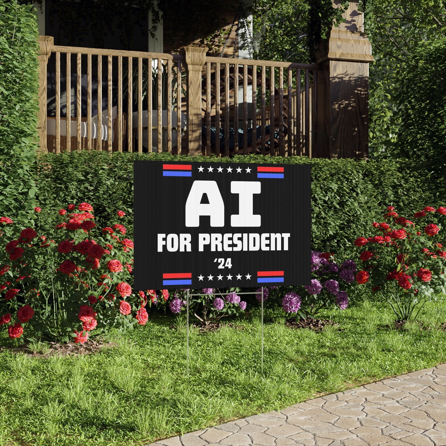 AI For President Lawn Sign