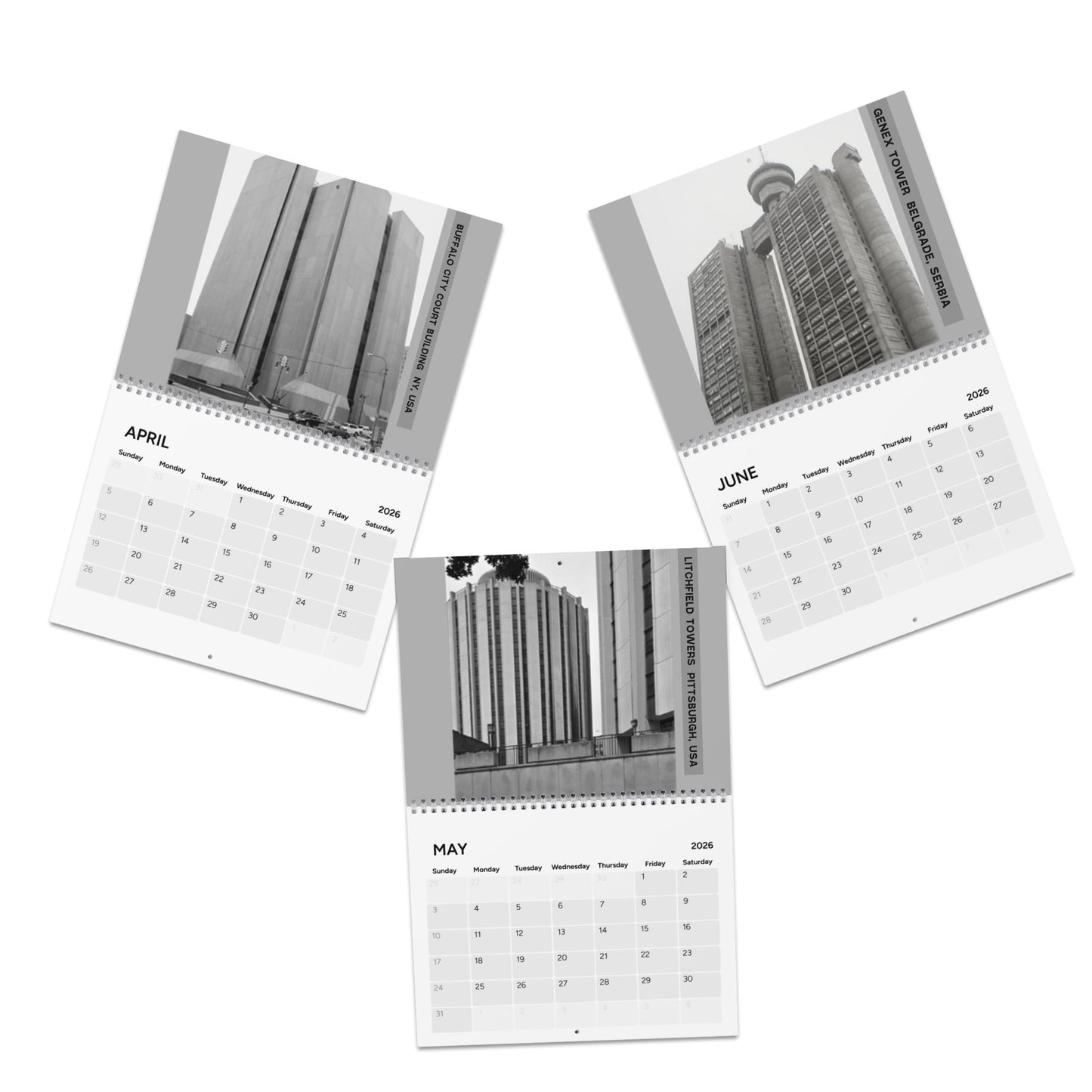 Brutalist Structures Of The World 2026 Wall Calendar