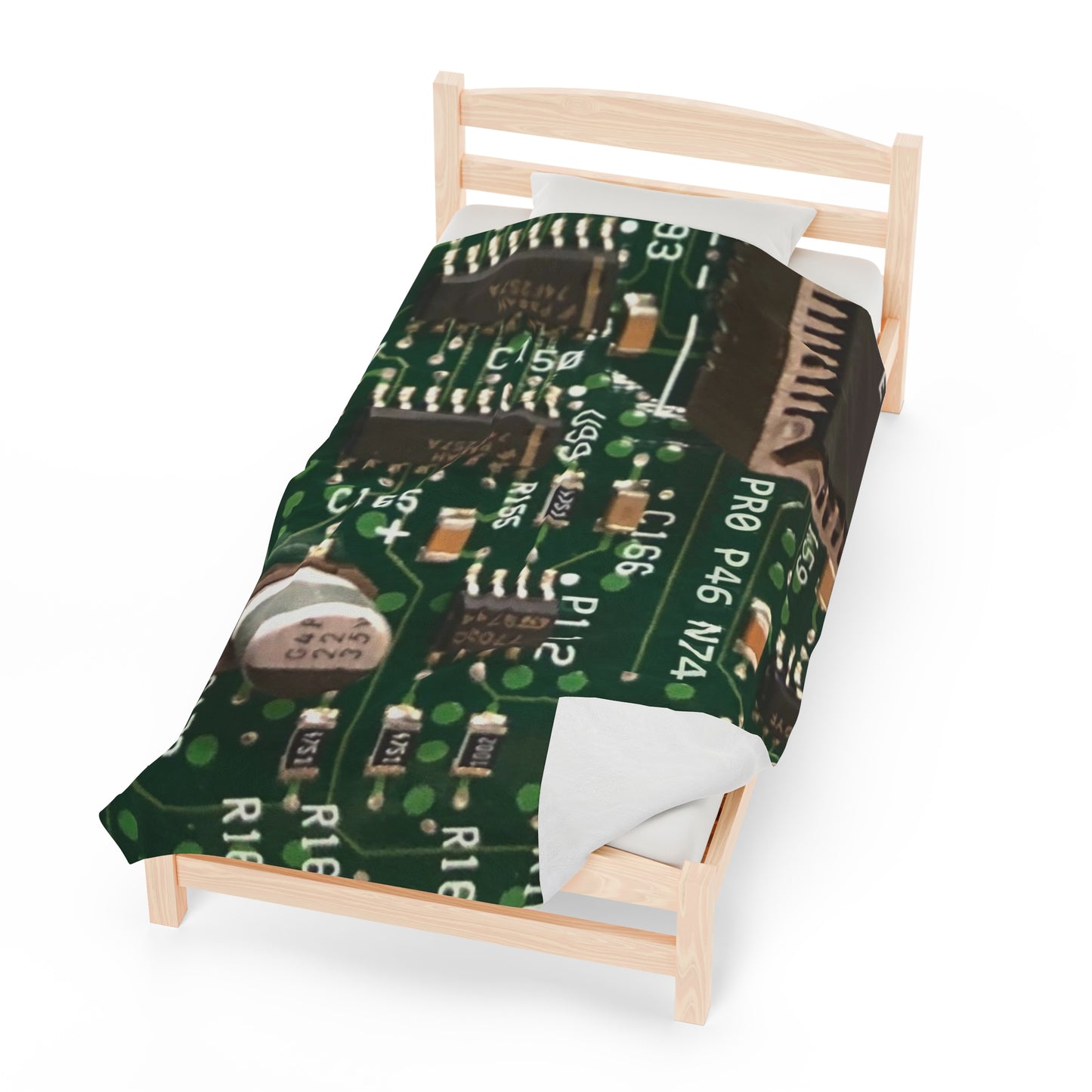 Circuitboard Velveteen Plush Throw Blanket