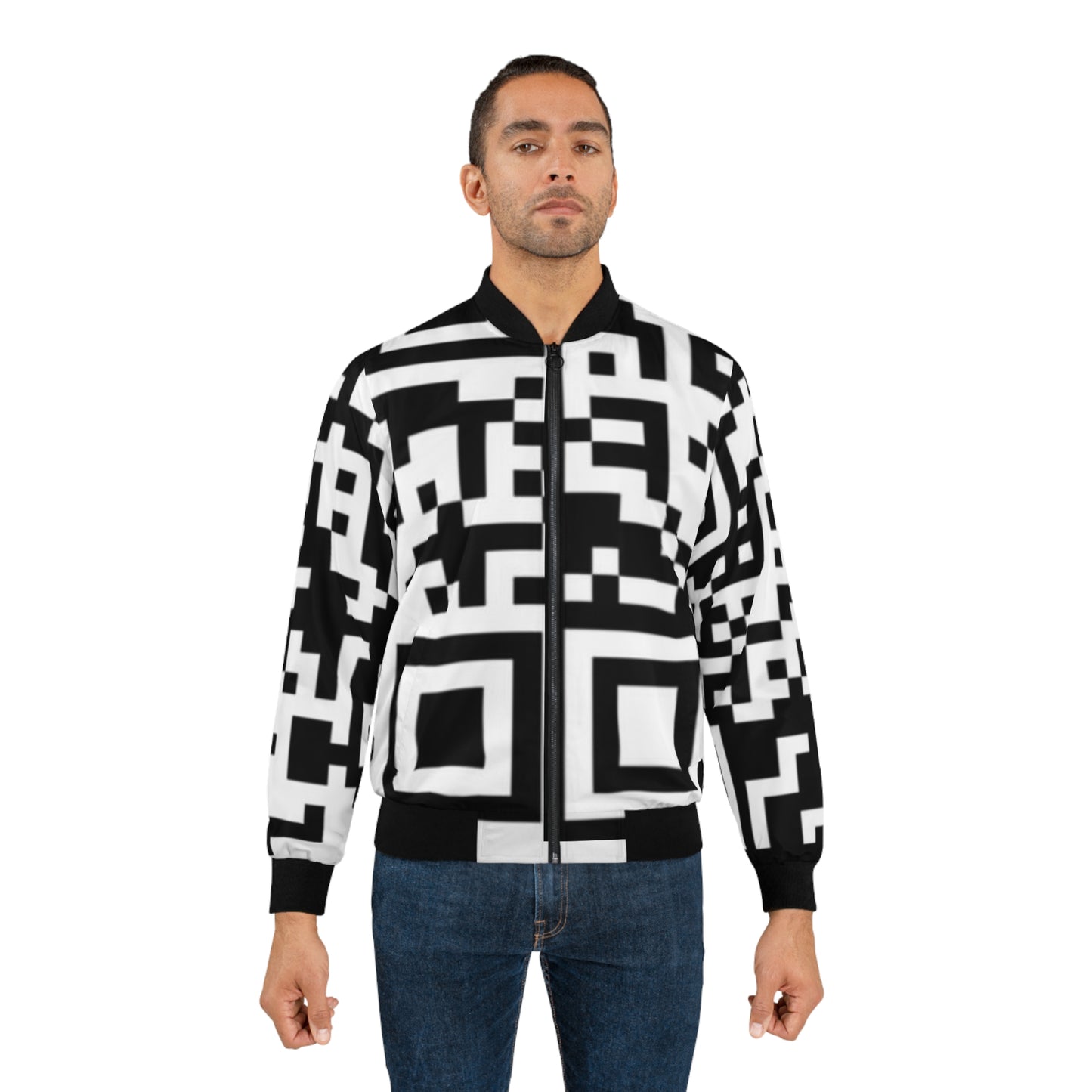 Men’s QR Print Bomber Jacket