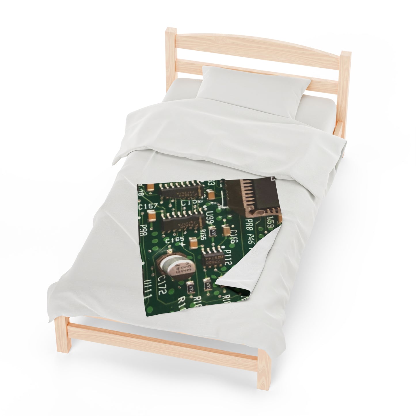 Circuitboard Velveteen Plush Throw Blanket