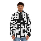 QR Print Puffer Jacket for Men