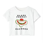 Black Friday (Coupon Clown Grin) Baby Tee Crop Top
