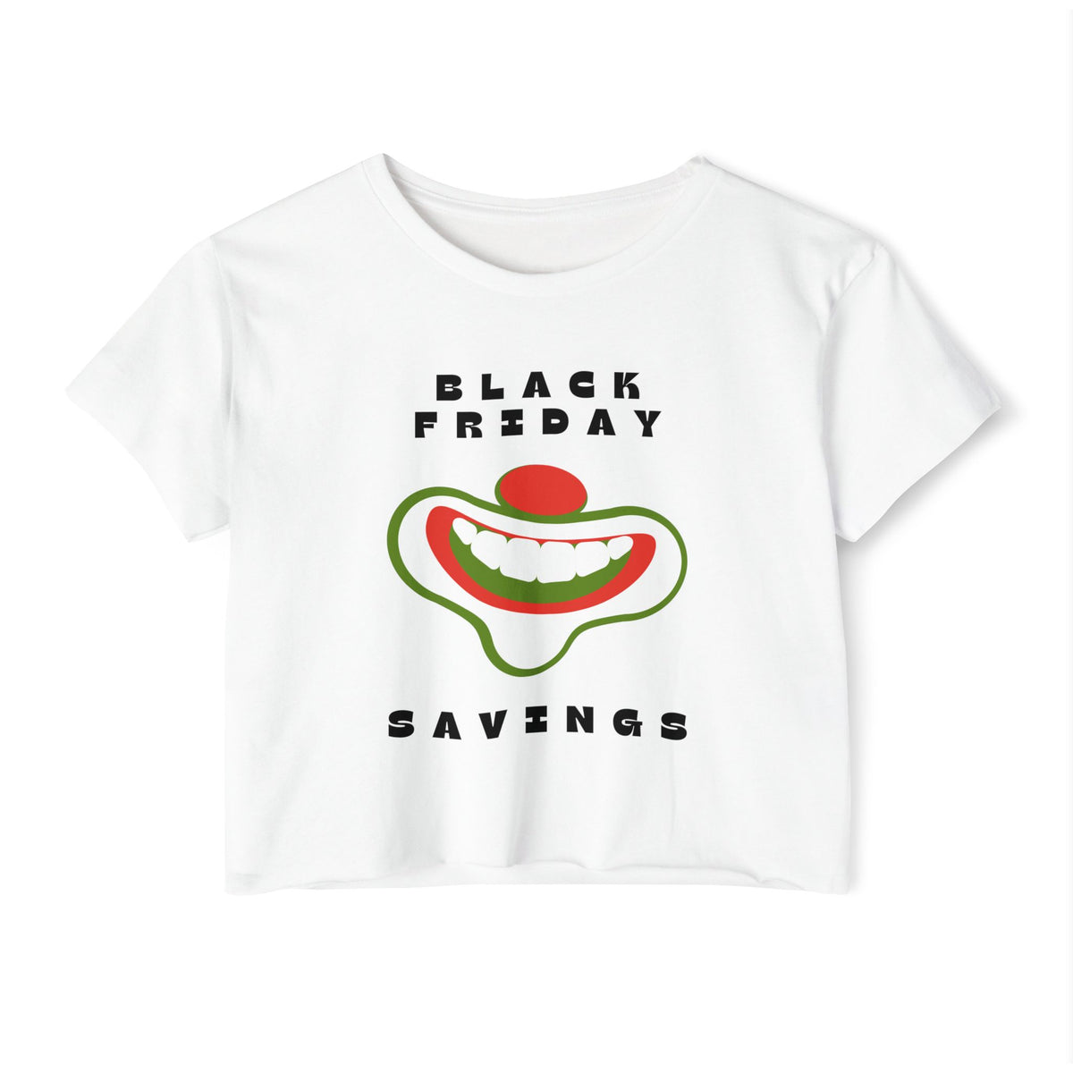 Black Friday (Coupon Clown Grin) Baby Tee Crop Top