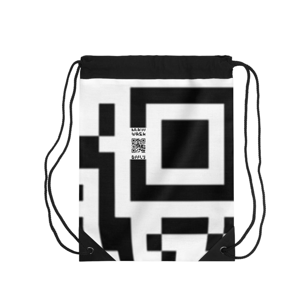QR Print Drawstring Bag