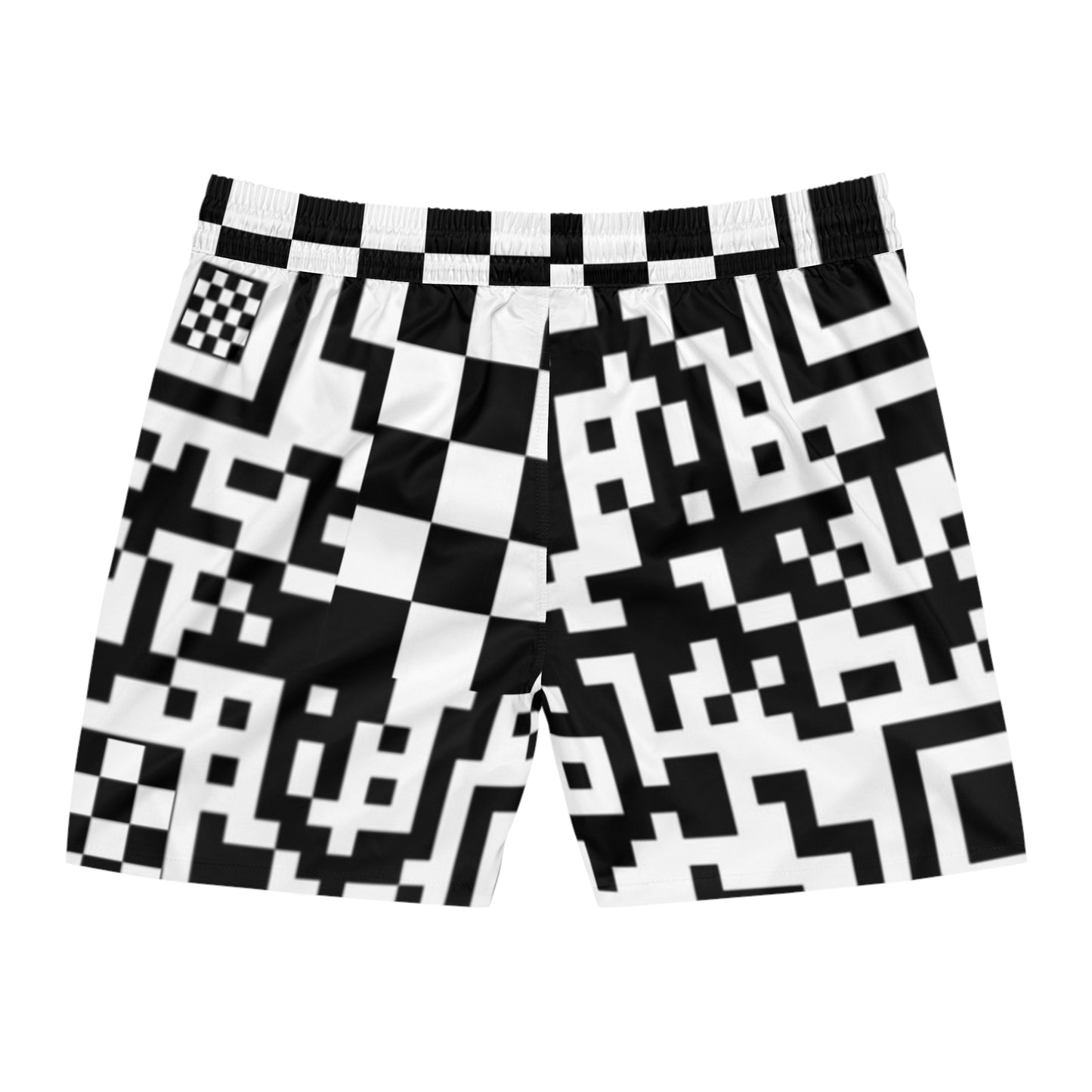 QR Print Checkered Board Shorts