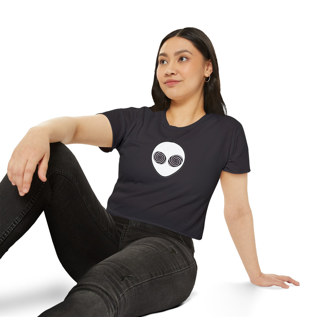 Trippy Alien Head Crop Top
