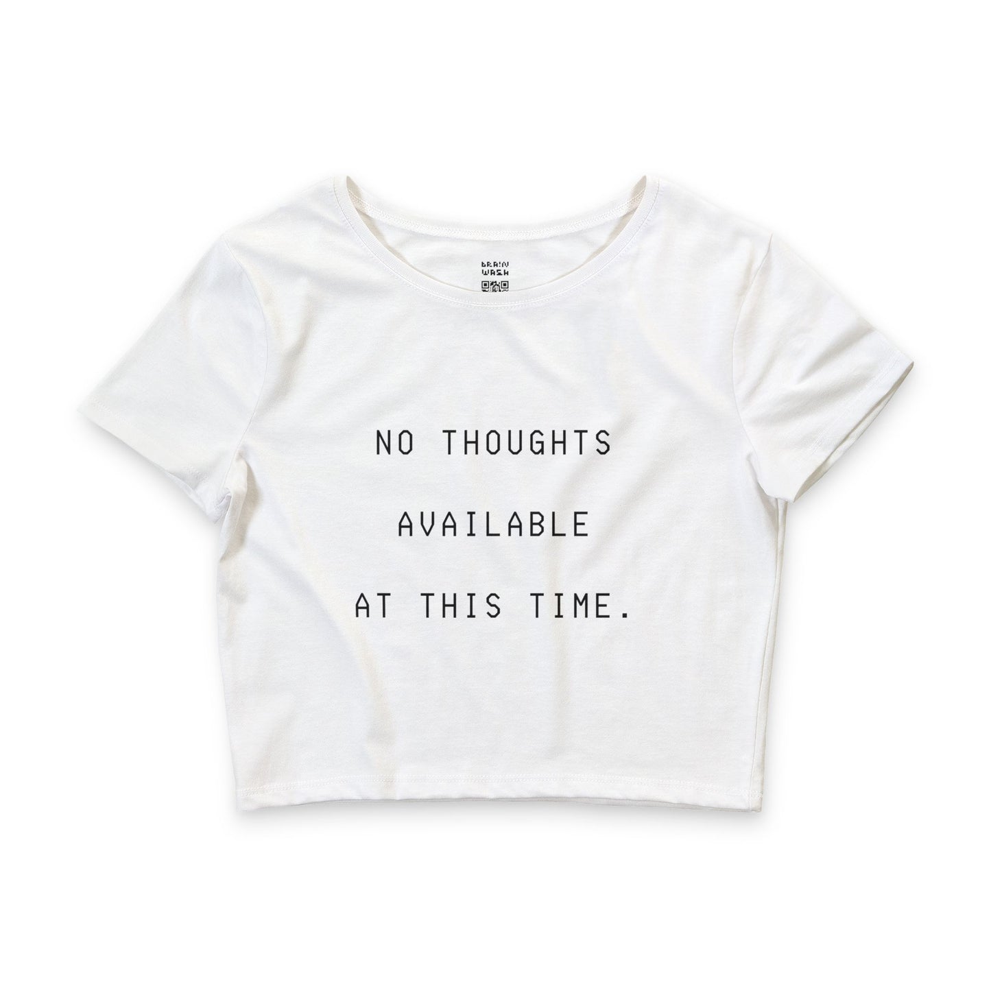 No Thoughts Available At This Time Crop Top Baby Tee