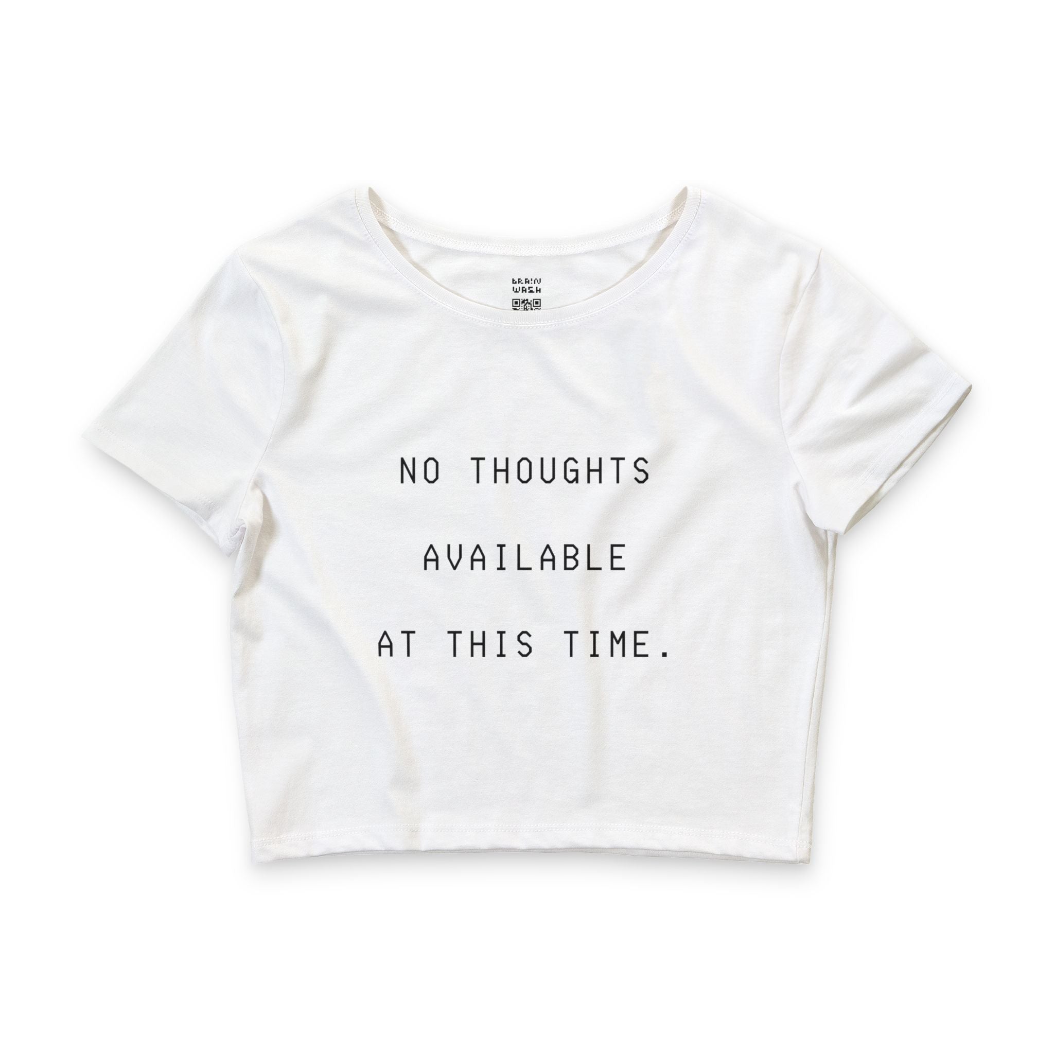 No Thoughts Available At This Time Crop Top Baby Tee