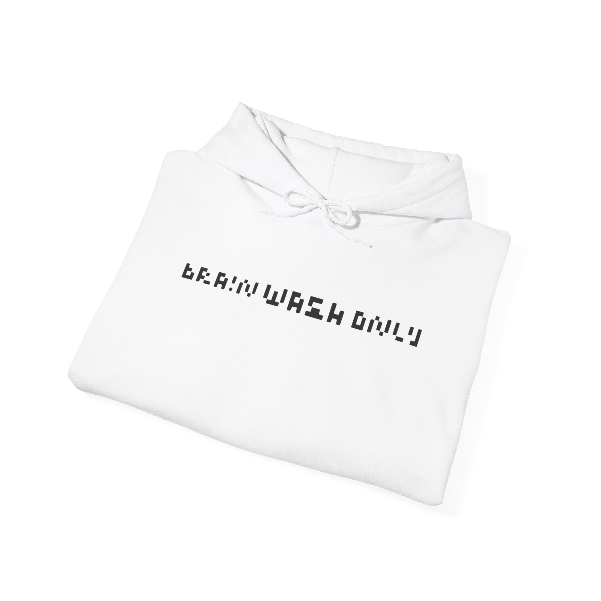 Brain Wash Only QR Sleeve White Hoodie