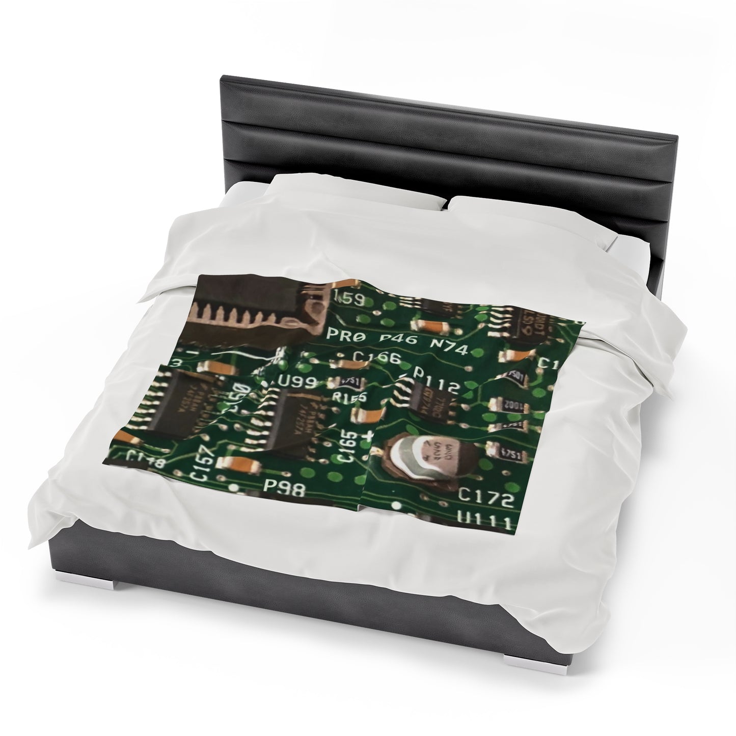 Circuitboard Velveteen Plush Throw Blanket