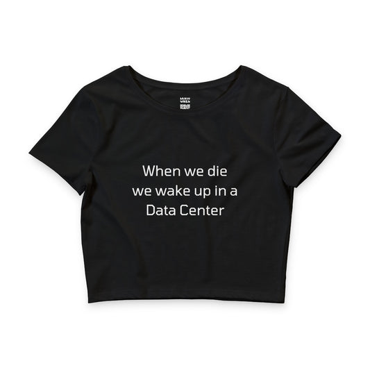 When We Die We Wake Up In A Data Center (Afterlife) Crop Top Baby Tee