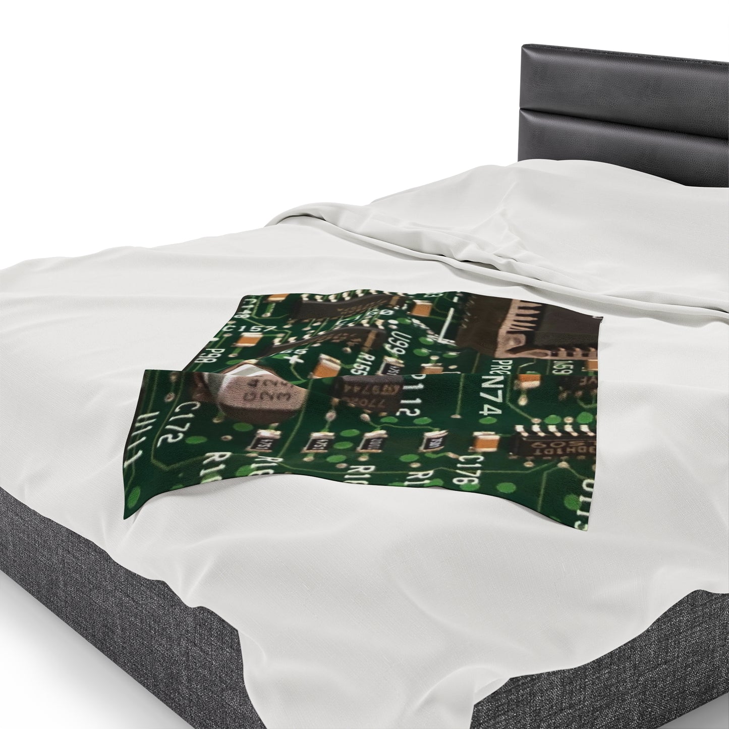 Circuitboard Velveteen Plush Throw Blanket