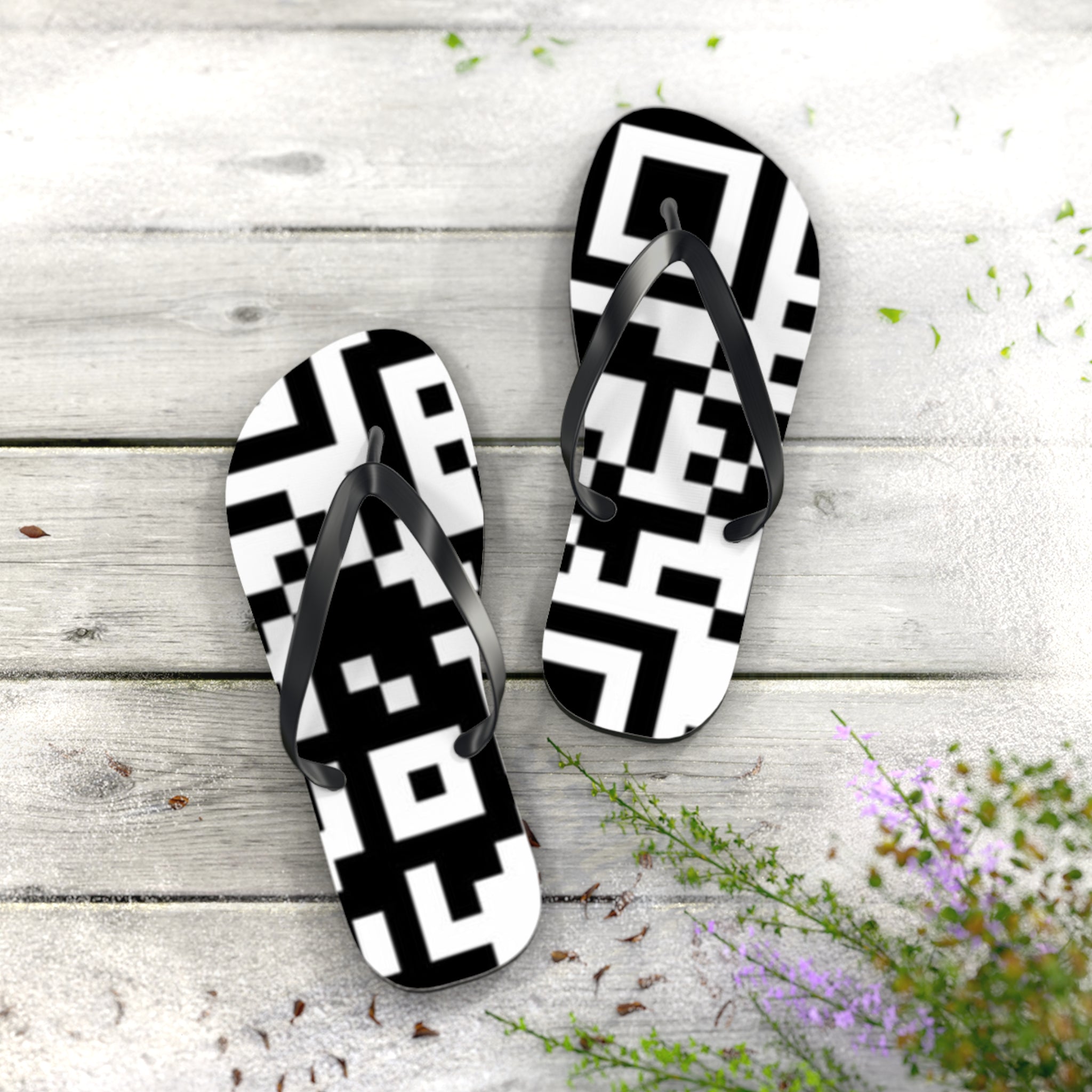 QR Print Flip Flops