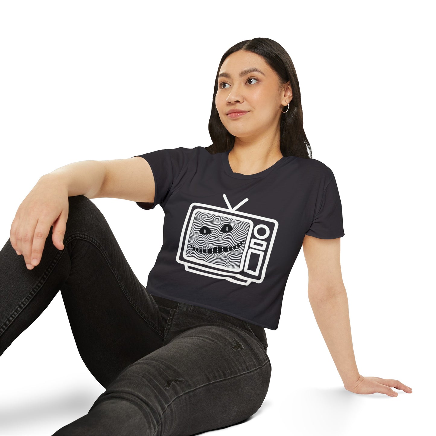 Cursed TV Crop Top Baby Tee