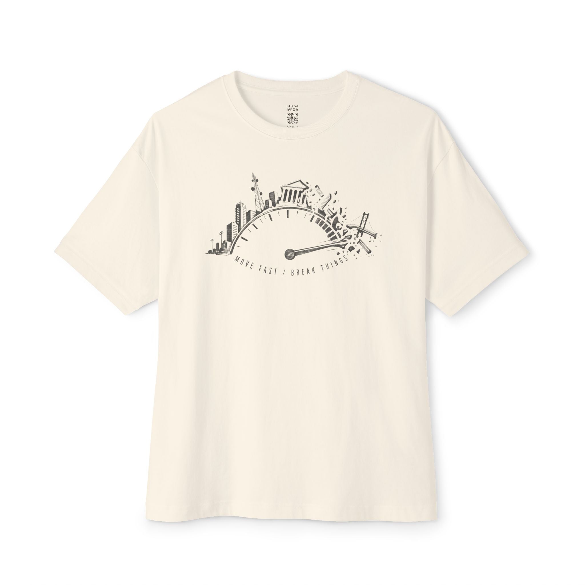 Move Fast Break Things Clock Oversized Tee