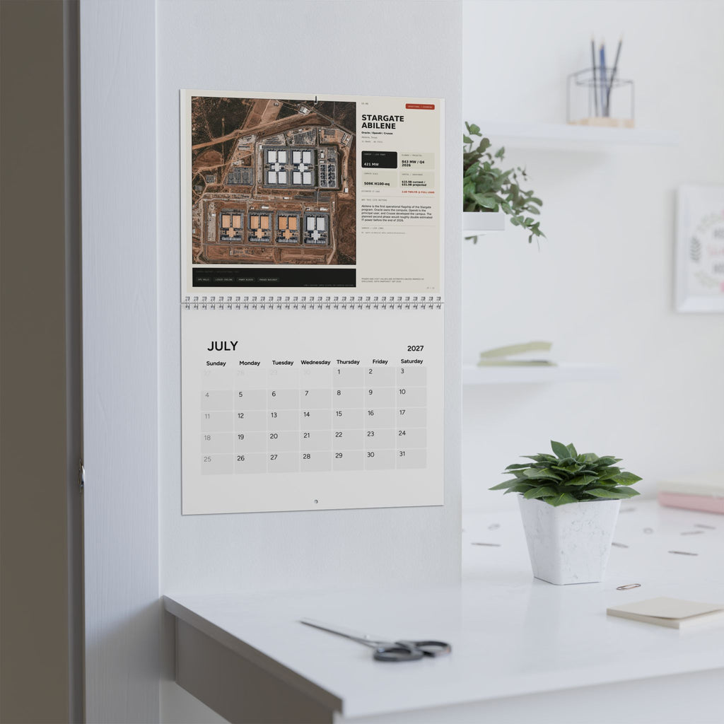 AI Data Centers 2027 Wall Calendar