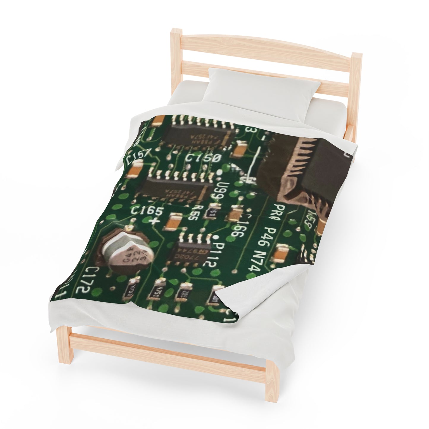 Circuitboard Velveteen Plush Throw Blanket