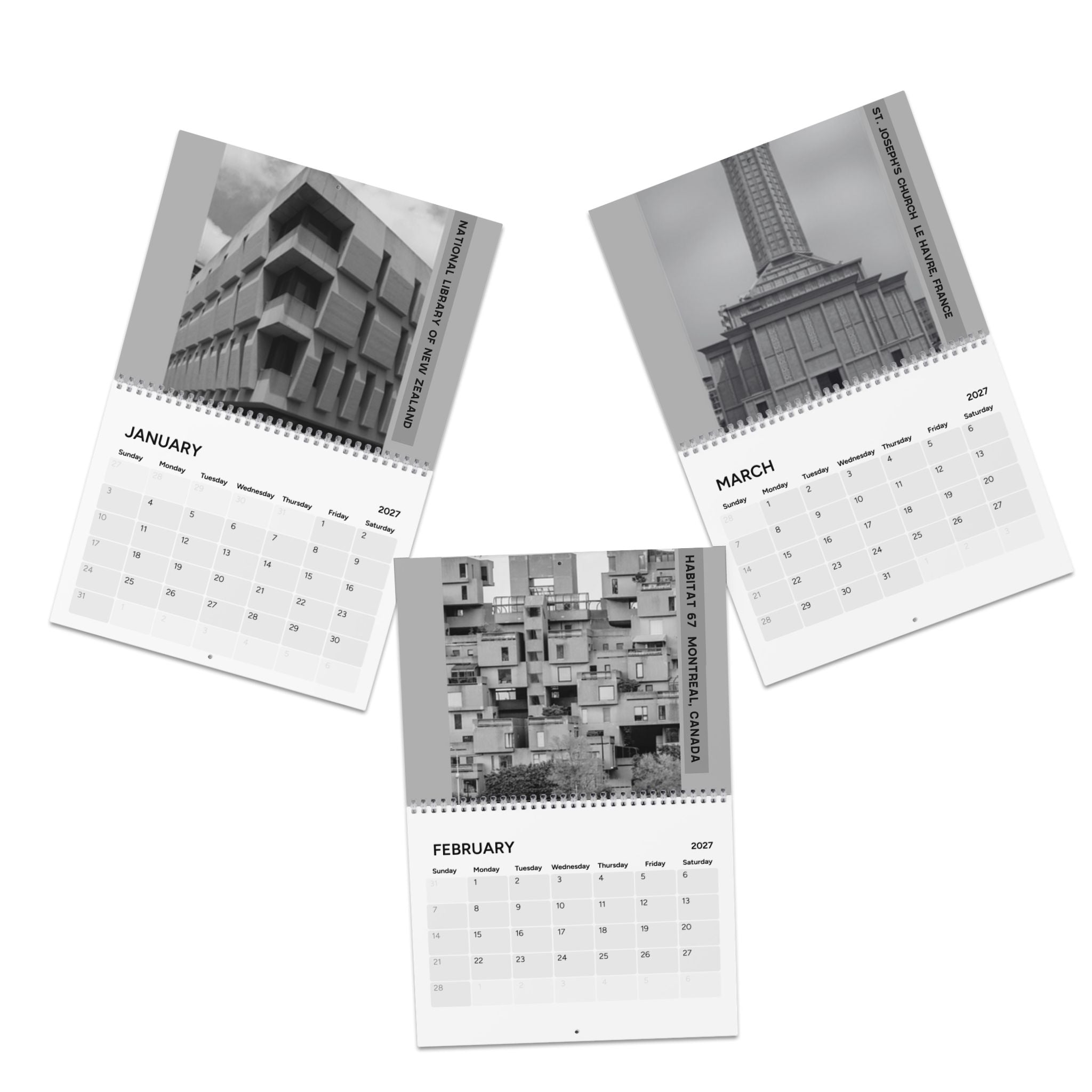 Brutalist Structures Of The World 2027 Wall Calendar