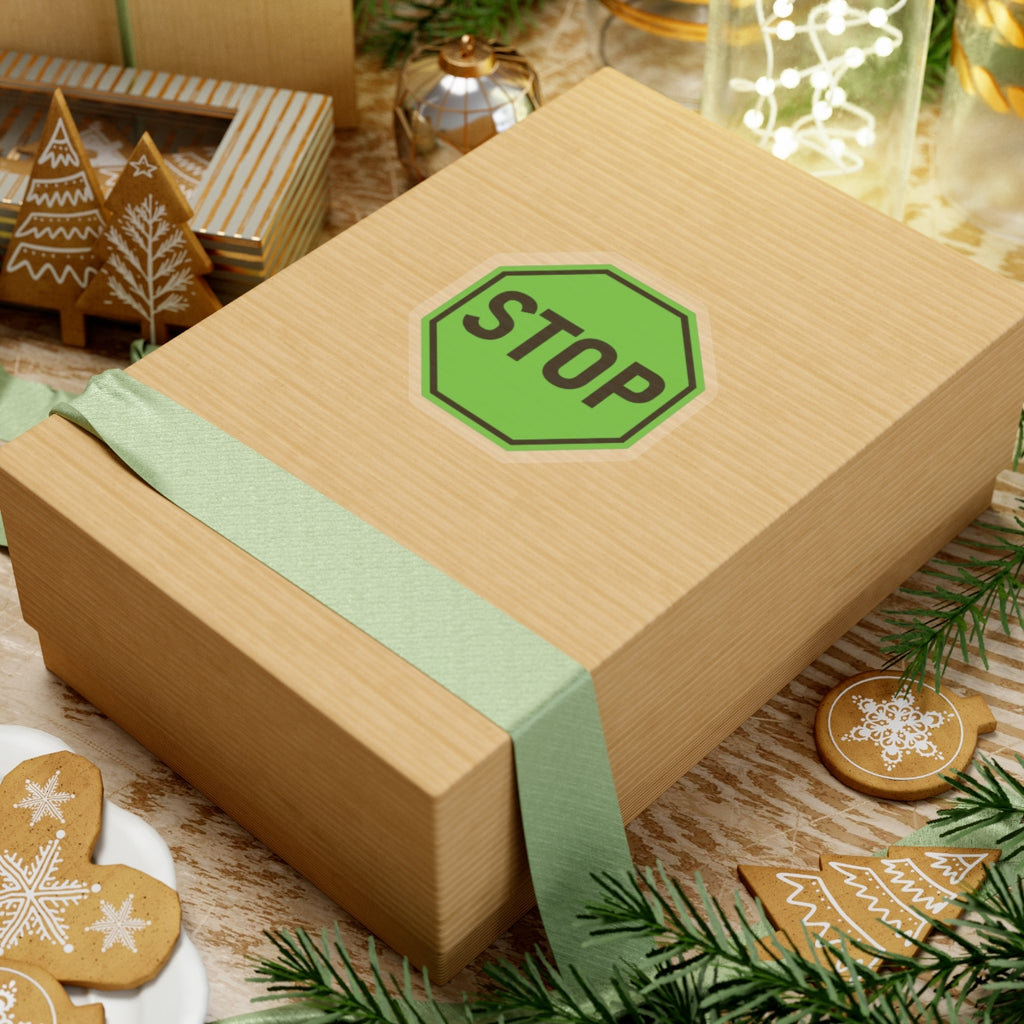Green Stop Sign Sticker