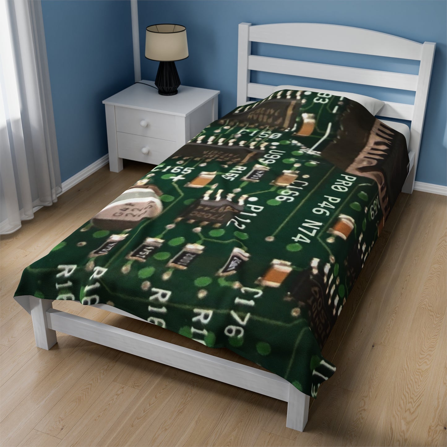 Circuitboard Velveteen Plush Throw Blanket