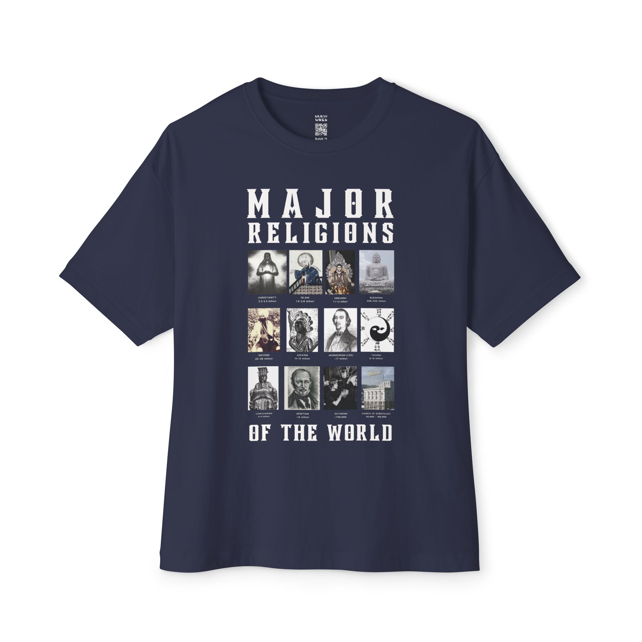 Major Religions Of The World Oversized Tee