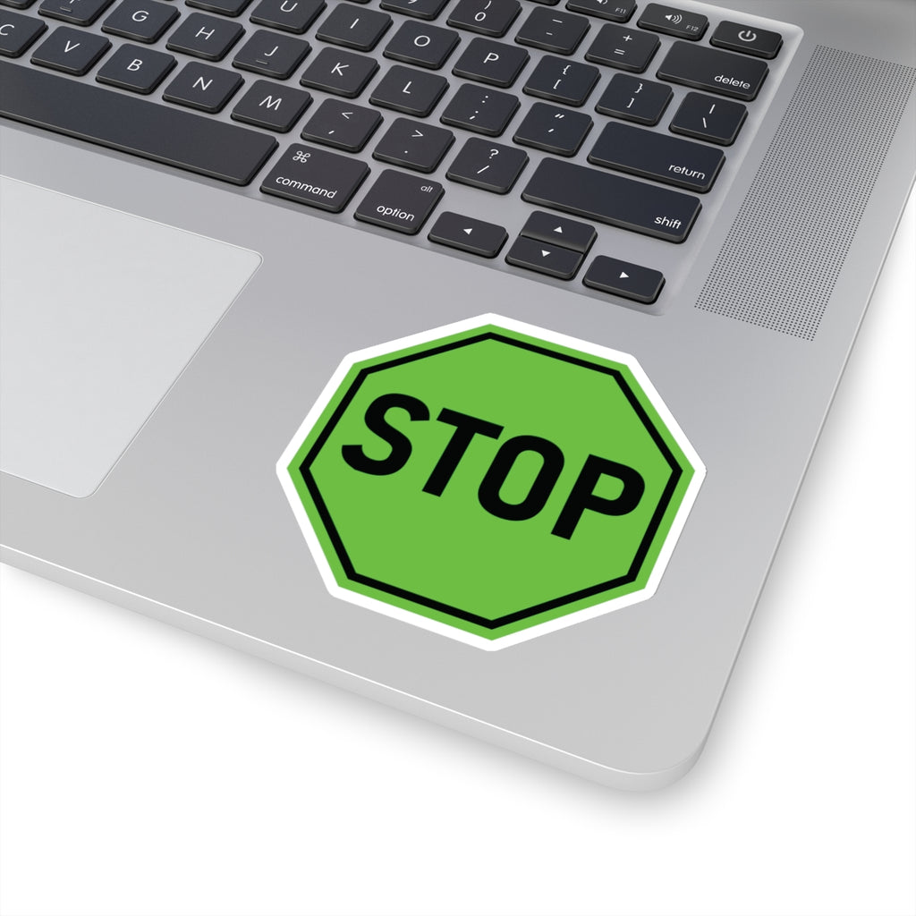 Green Stop Sign Sticker