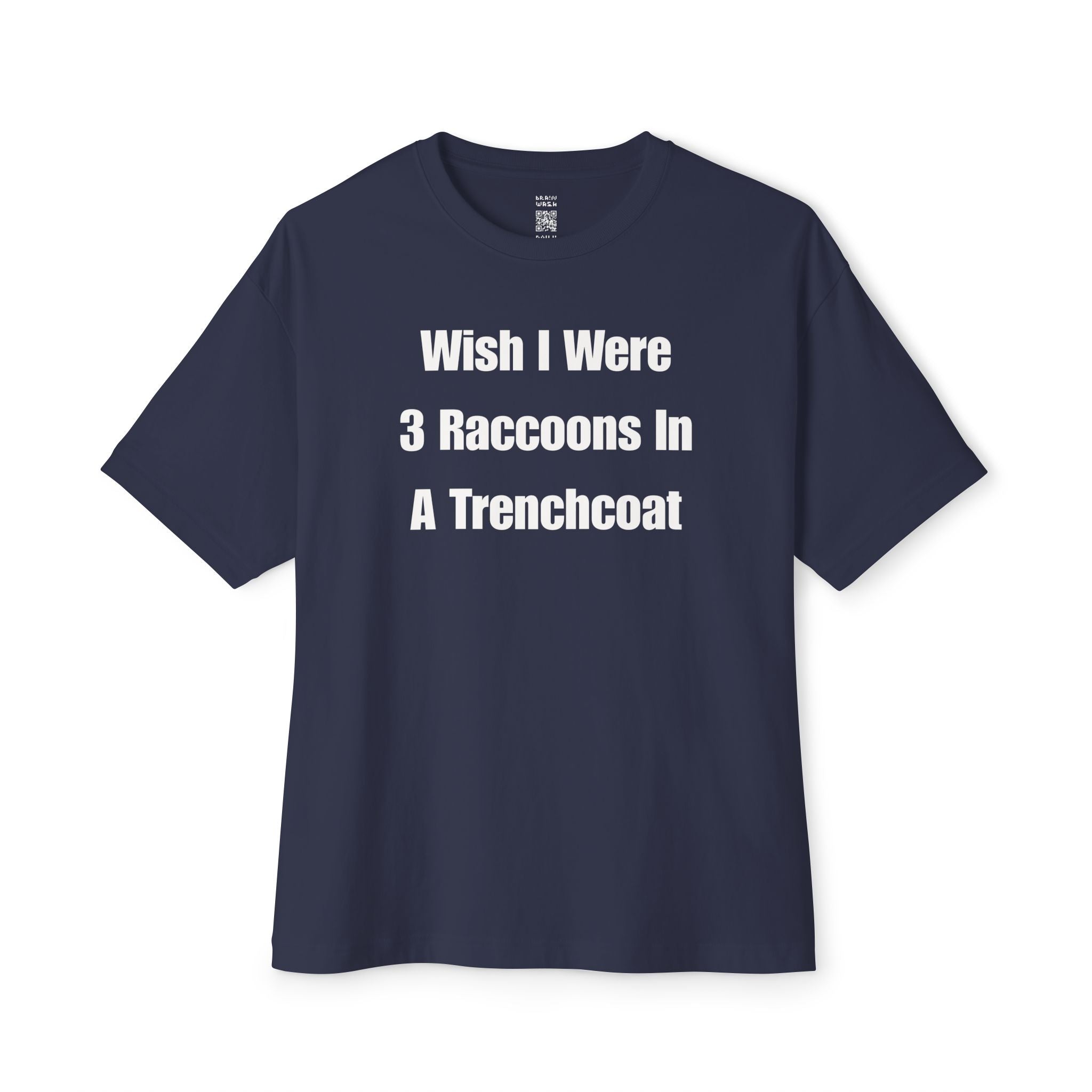 Wish I Were 3 Raccoons In A Trenchcoat Oversized Tee