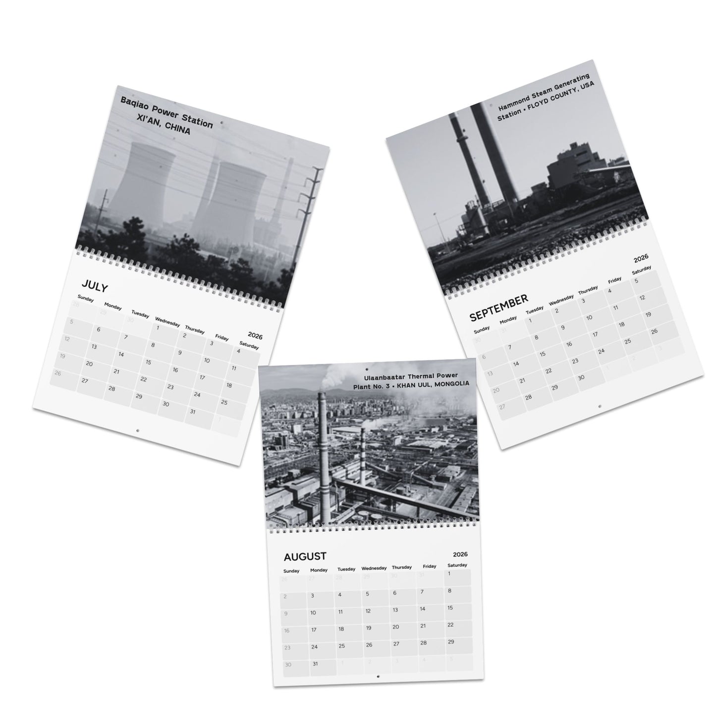 Coal Plants Of The World 2026 Wall Calendar