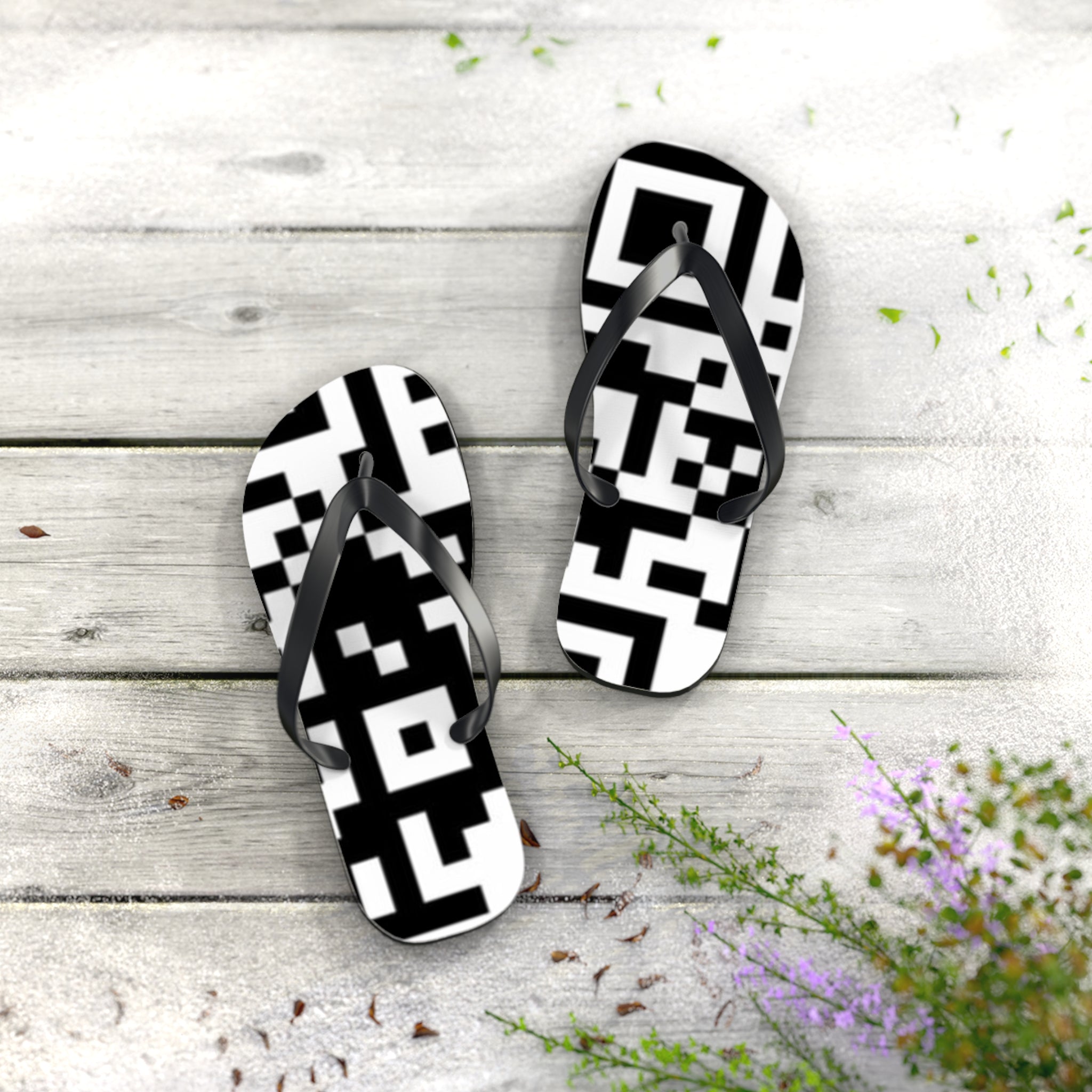 QR Print Flip Flops