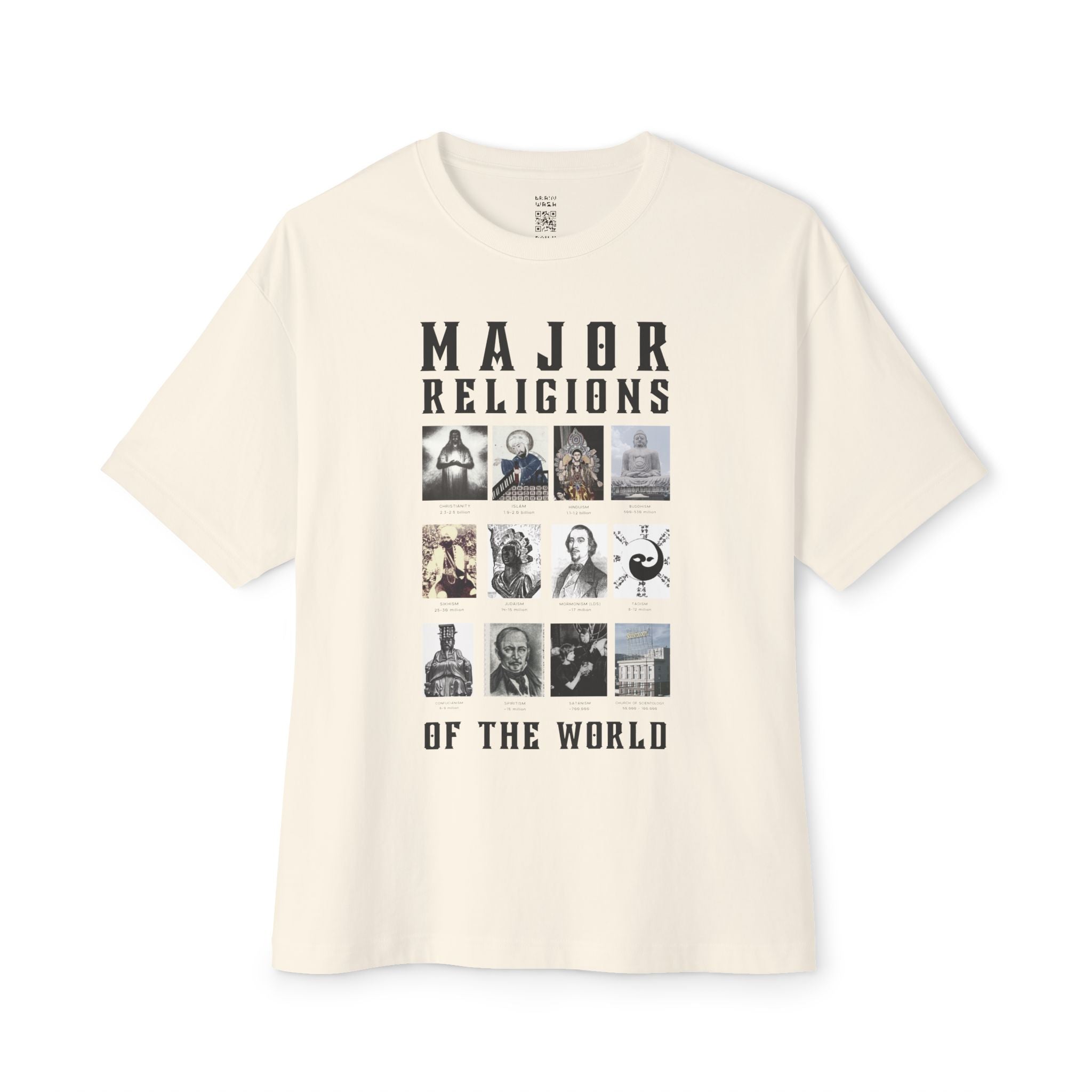 Major Religions Of The World Oversized Tee