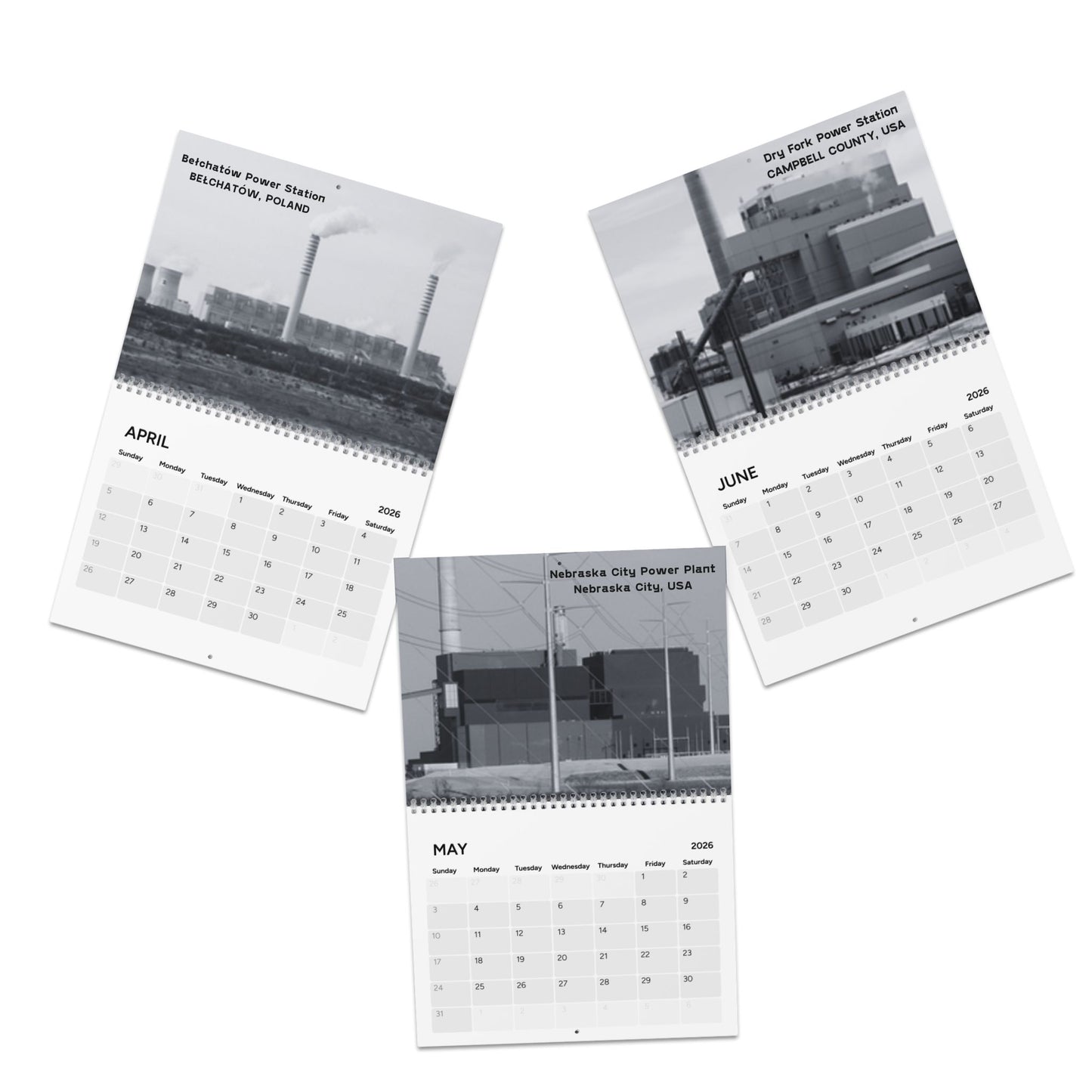 Coal Plants Of The World 2026 Wall Calendar