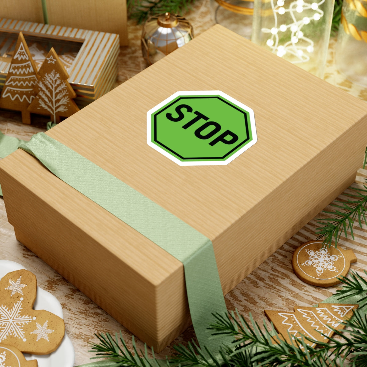 Green Stop Sign Sticker