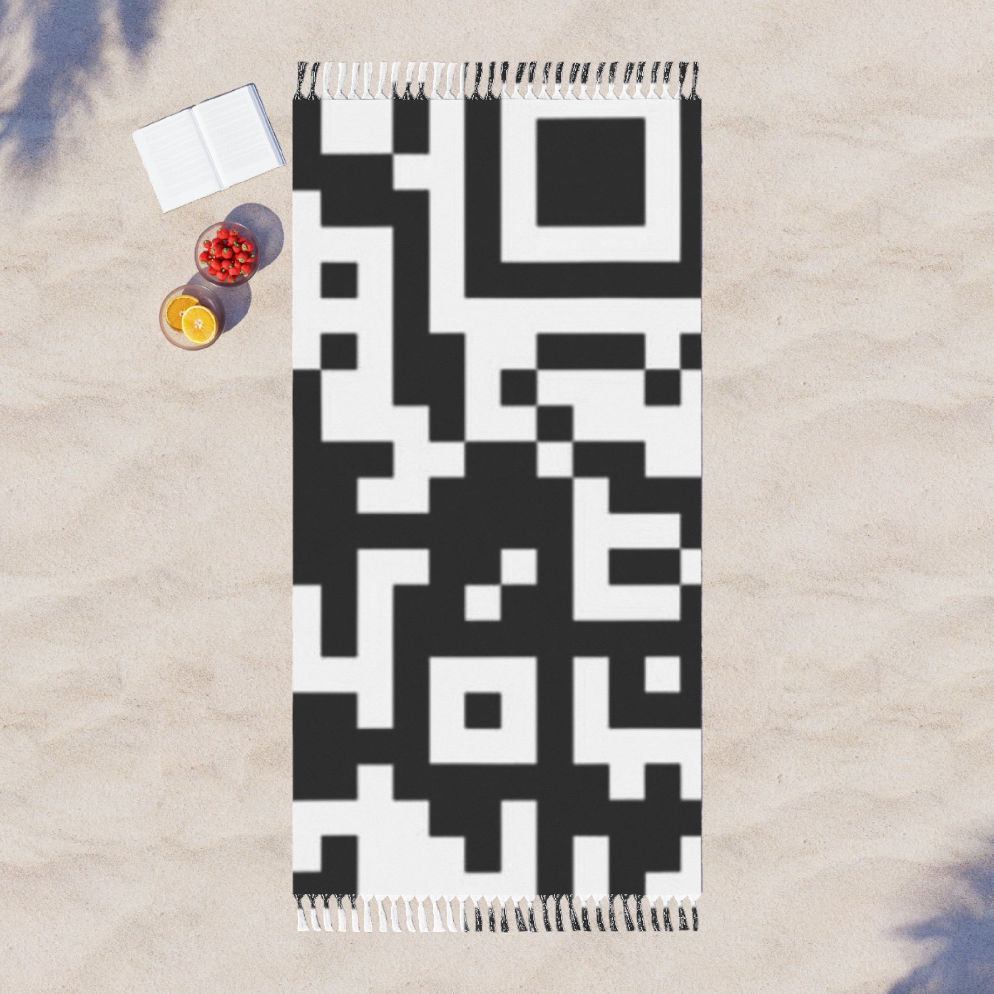 Large QR Print Pashmina / Beach Canga