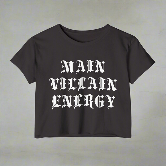 Main Villain Energy Crop Top Baby Tee