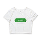 Accept Crop Top Baby Tee