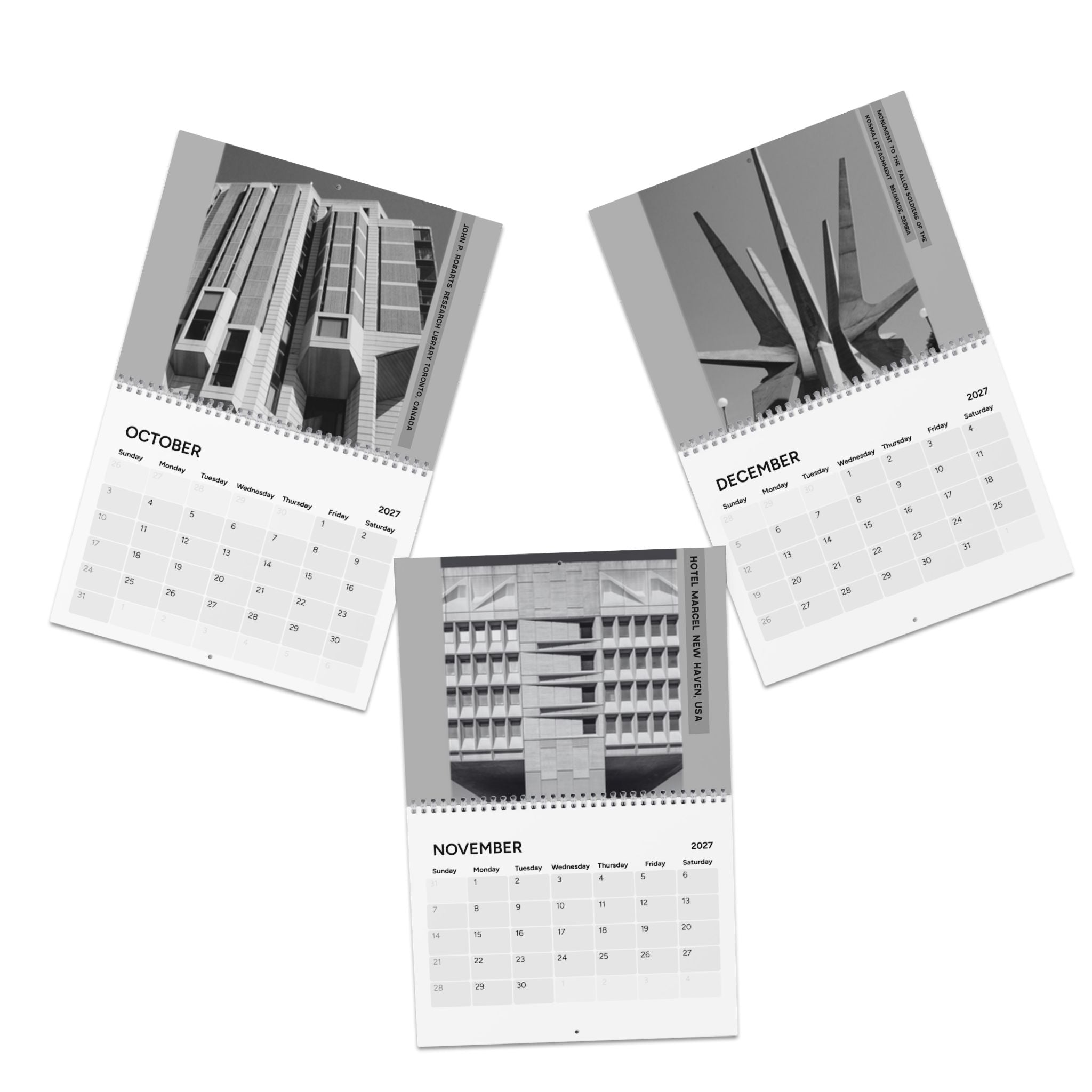 Brutalist Structures Of The World 2027 Wall Calendar