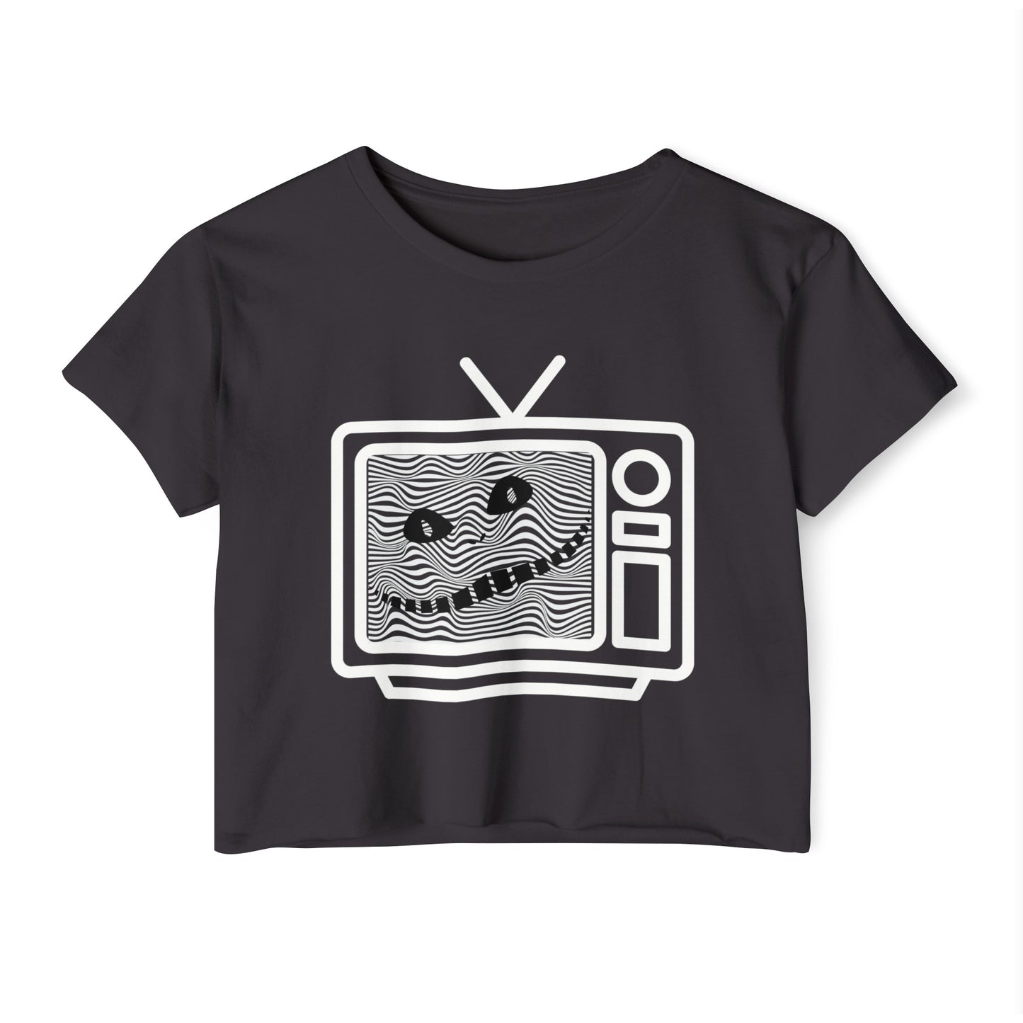 Cursed TV Crop Top Baby Tee