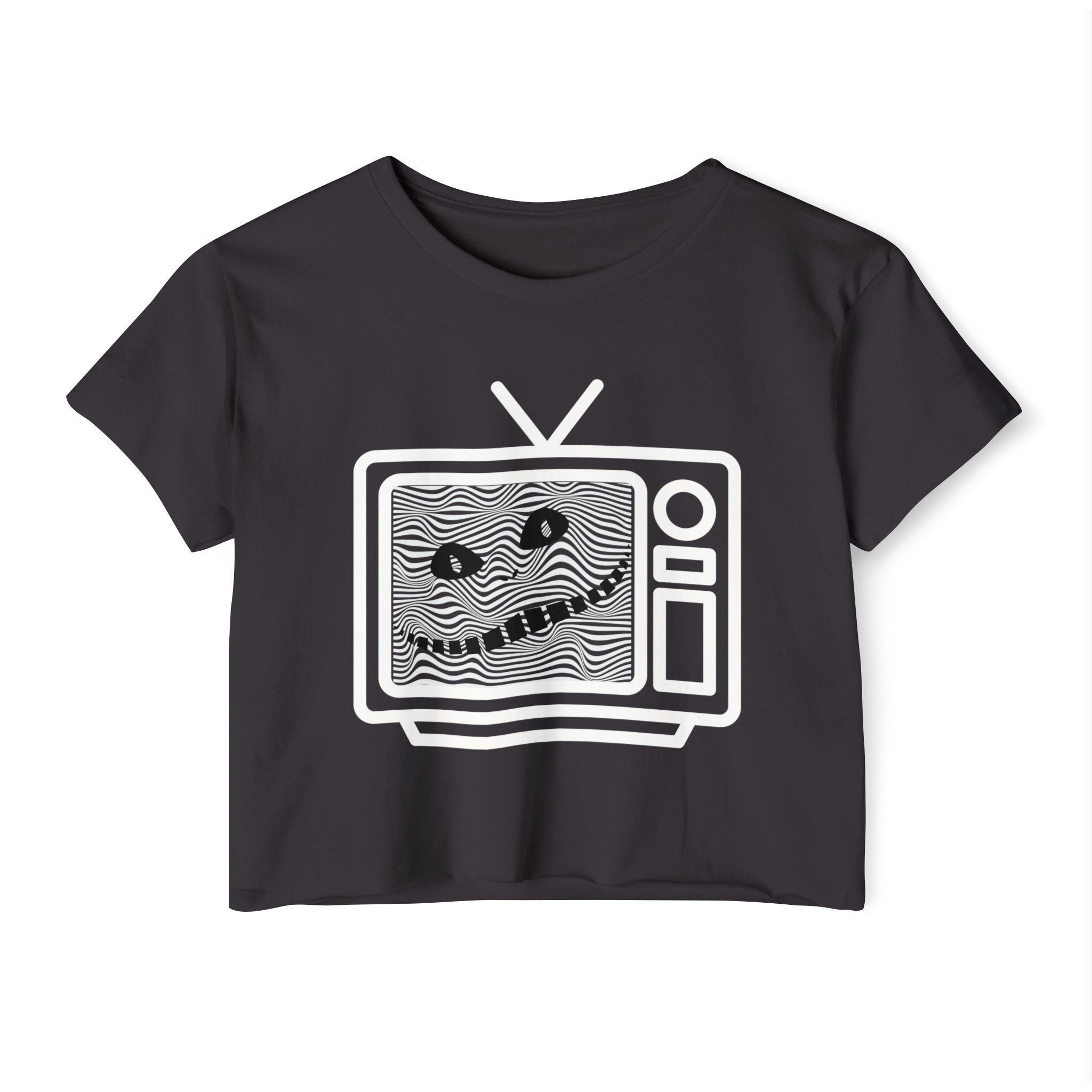 Cursed TV Crop Top Baby Tee