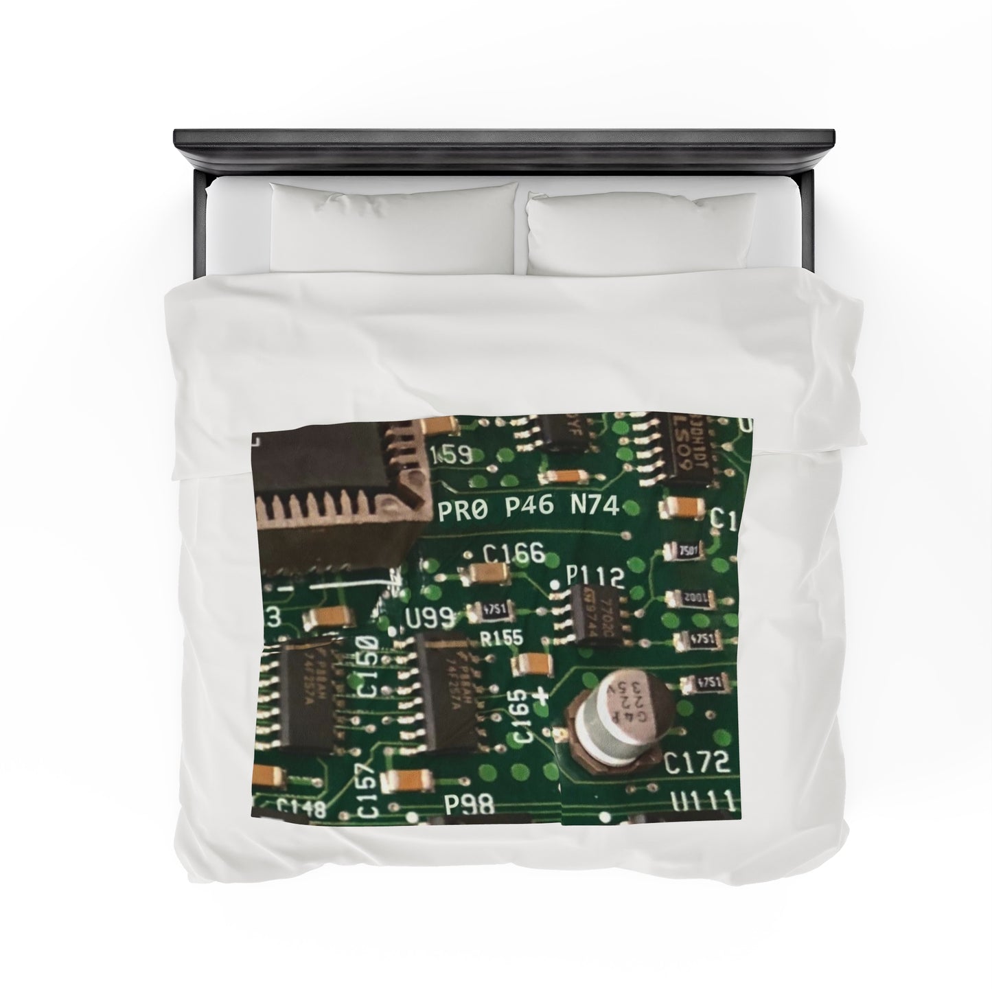 Circuitboard Velveteen Plush Throw Blanket