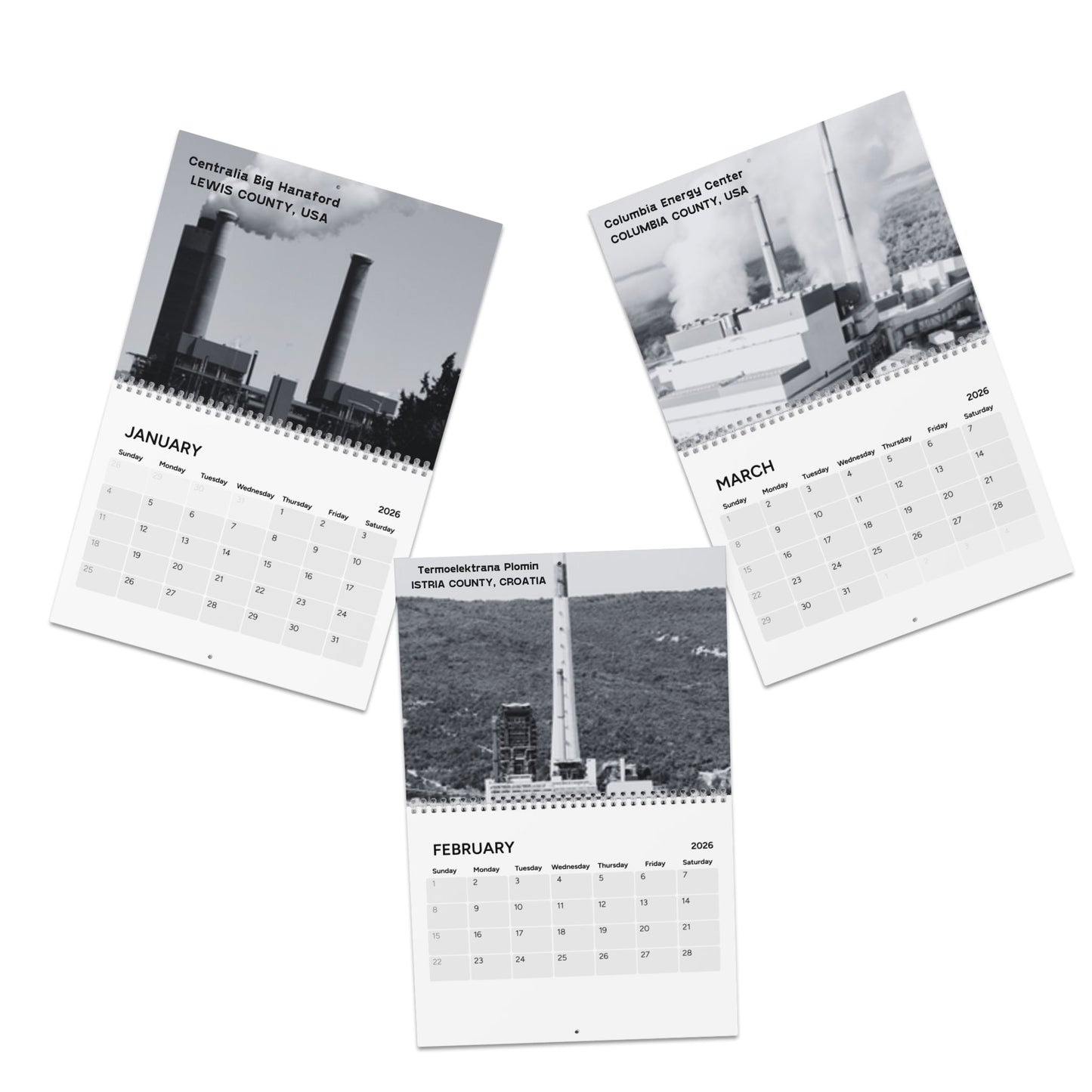 Coal Plants Of The World 2026 Wall Calendar