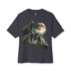 3 Robot Wolves Howling at the Moon Oversized Tee