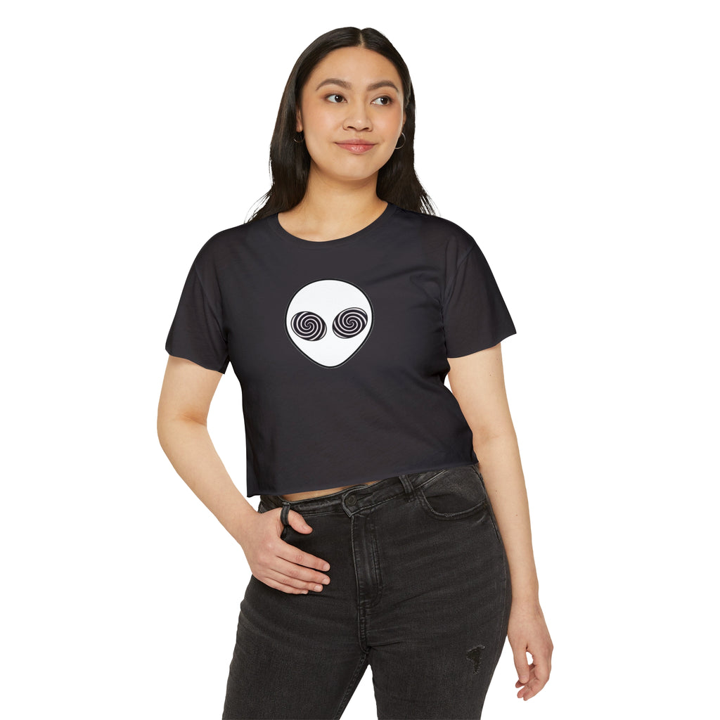 Trippy Alien Head Crop Top