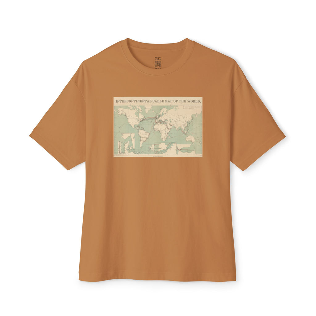 Intercontinental Cable Map Of The World Oversized Tee