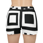QR Print Casual Shorts for Women