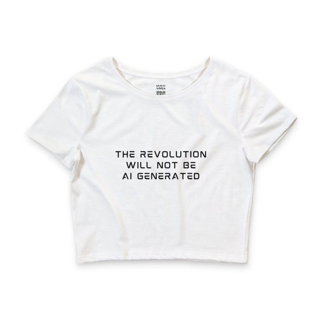 The Revolution Will Not Be AI Generated Crop Top Baby Tee