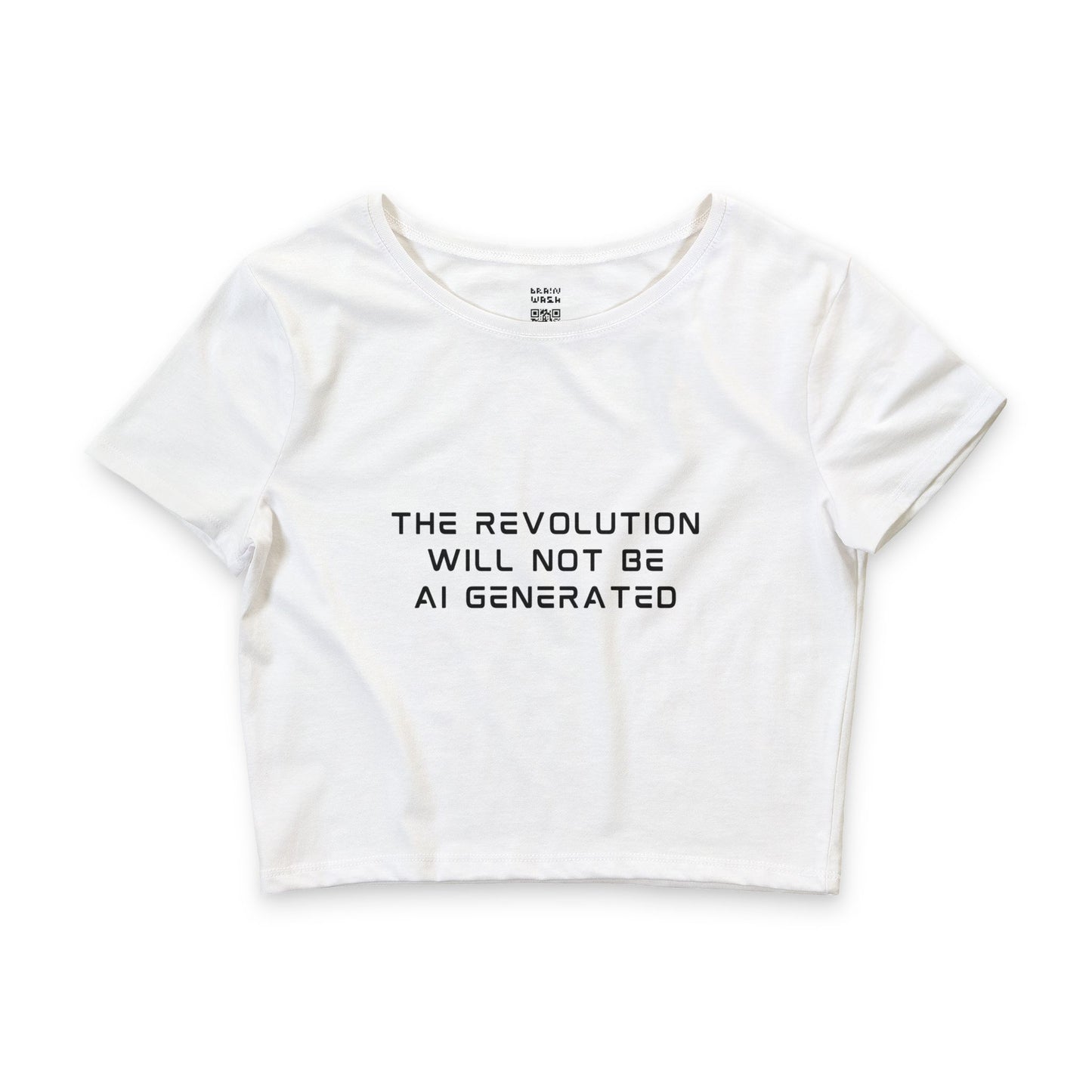 The Revolution Will Not Be AI Generated Crop Top Baby Tee