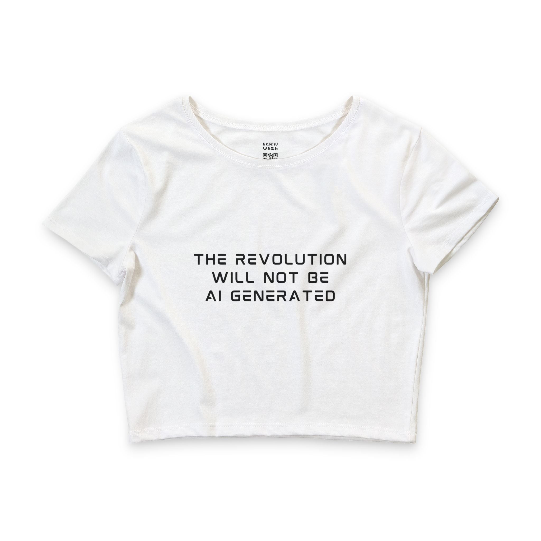 The Revolution Will Not Be AI Generated Crop Top Baby Tee