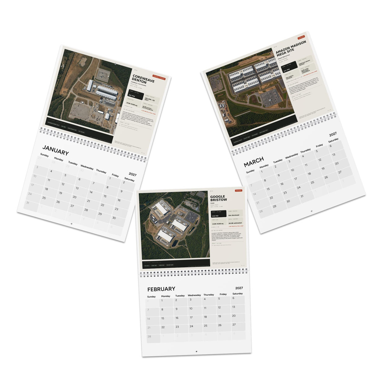 AI Data Centers 2027 Wall Calendar